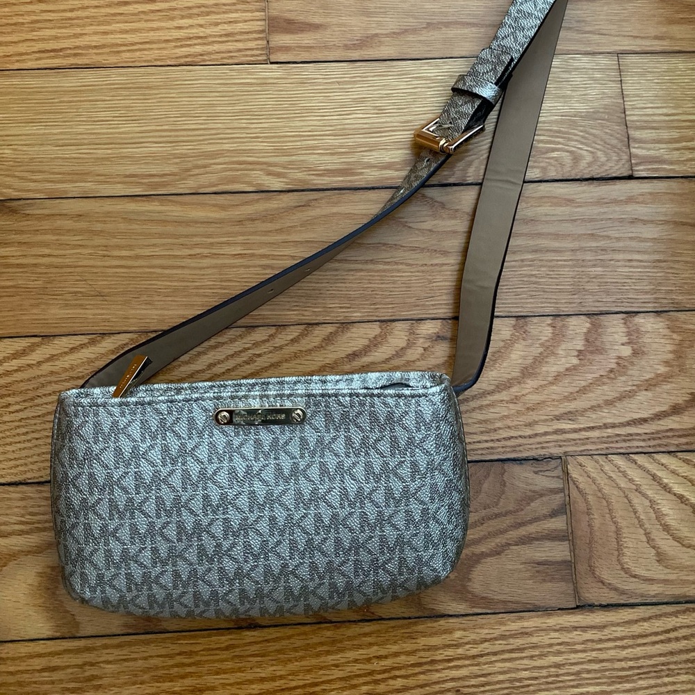 Michael Kors Monogram Crossbody Bag in Gray